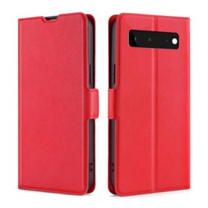 For Google Pixel 6 Ultra-thin Voltage Side Buckle PU + TPU Horizontal Flip Leather Case with Holder & Card Slot(Red) (OEM)