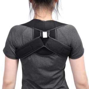 Adjustable Upper Back Shoulder Support Posture Corrector Adult Corset Spine Brace Back Belt, Size:L(Black) (OEM)