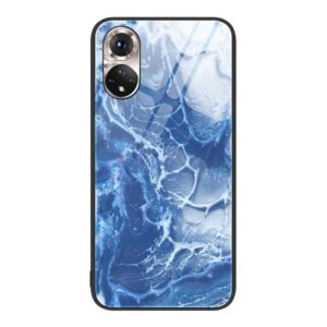 For Honor 50 Marble Pattern Glass Protective Phone Case(Blue Ocean) (OEM)