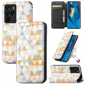 For ZTE Nubia Z30 Pro Colorful Magnetic Horizontal Flip Leather Phone Case with Holder & Card Slot & Wallet(Rhombus) (OEM)