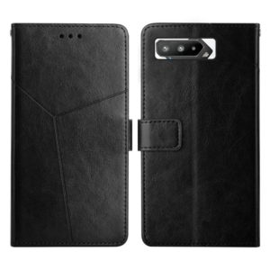 For Asus ROG Phone 5 Y Stitching Horizontal Flip Leather Phone Case(Black) (OEM)