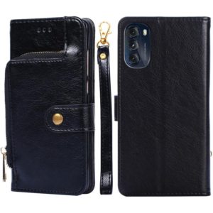 For Motorola Moto G 5G 2022 Zipper Bag PU + TPU Horizontal Flip Leather Case(Black) (OEM)