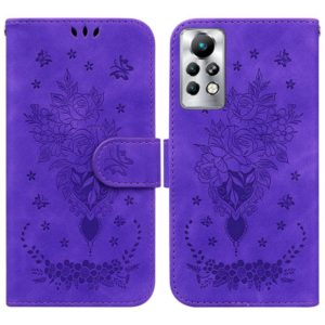 For Infinix Note 11 Pro / Note 11s Butterfly Rose Embossed Leather Phone Case(Purple) (OEM)