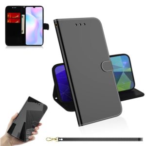 For Xiaomi Redmi 9A Imitated Mirror Surface Horizontal Flip Leather Case with Holder & Card Slots & Wallet & Lanyard(Black) (OEM)