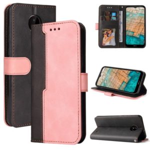 For Nokia C10 / C20 Business Stitching-Color Horizontal Flip PU Leather Case with Holder & Card Slots & Photo Frame(Pink) (OEM)