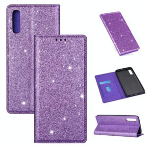 For Samsung Galaxy A70 Ultrathin Glitter Magnetic Horizontal Flip Leather Case with Holder & Card Slots(Purple) (OEM)