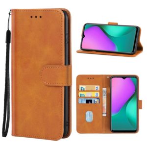 Leather Phone Case For Infinix Hot 10 Play(Brown) (OEM)
