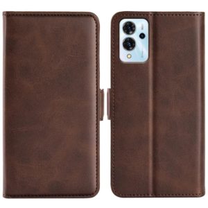 For ZTE V40 Pro Dual-side Magnetic Buckle Flip Leather Phone Case(Brown) (OEM)