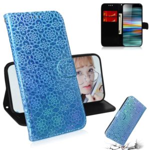 For Sony Xperia 10 Solid Color Colorful Magnetic Buckle Horizontal Flip PU Leather Case with Holder & Card Slots & Wallet & Lanyard(Blue) (OEM)