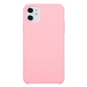 For iPhone 11 Solid Color Solid Silicone Shockproof Case(Rose Pink) (OEM)