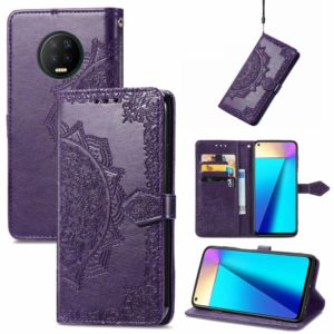 For Infinix Note 7 Mandala Embossing Pattern Horizontal Flip Leather Case with Holder & Card Slots & Wallet & Lanyard(Purple) (OEM)