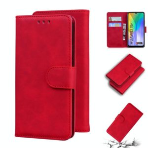 For Huawei Y6p Skin Feel Pure Color Flip Leather Phone Case(Red) (OEM)