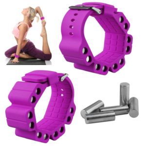 A Pair Outdoor Sports Running Fitness Yoga Load Bracelet Training Plus Heavy Silicone Wristband(Purple) (OEM)