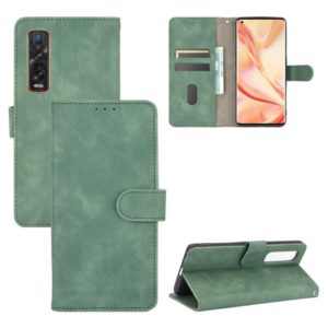 For OPPO Find X2 Pro Solid Color Skin Feel Magnetic Buckle Horizontal Flip Calf Texture PU Leather Case with Holder & Card Slots & Wallet(Green) (OEM)