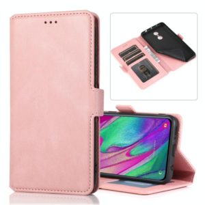 For Samsung Galaxy A40 Retro Magnetic Closing Clasp Horizontal Flip Leather Case with Holder & Card Slots & Photo Frame & Wallet(Rose Gold) (OEM)