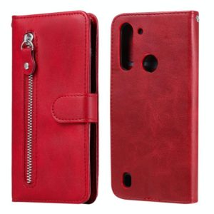 For Motorola Moto G8 Power Lite Fashion Calf Texture Zipper Horizontal Flip Leather Case with Holder & Card Slots & Wallet Function(Red) (OEM)