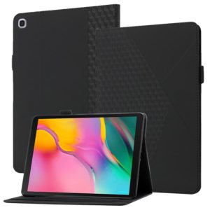 For Samsung Galaxy Tab A 10.1 2019 T510 Rhombus Skin Feel Horizontal Flip Tablet Leather Case with Card Slots & Holder(Black) (OEM)