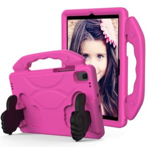 For Samsung Galaxy Tab A7 10.4(2020)T500/T505 EVA Material Children Flat Anti Falling Cover Protective Shell With Thumb Bracket(RoseRed) (OEM)