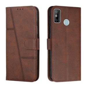 For Tecno Spark Go 2020 / Spark 6 Go Stitching Calf Texture Buckle Leather Phone Case(Brown) (OEM)