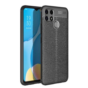 For Realme Narzo 30A Litchi Texture TPU Shockproof Case(Black) (OEM)