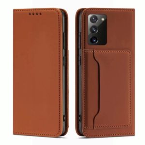 For Samsung Galaxy S20 FE 5G / S20 Fan Edition / S20 Lite Strong Magnetism Liquid Feel Horizontal Flip Leather Case with Holder & Card Slots & Wallet(Brown) (OEM)