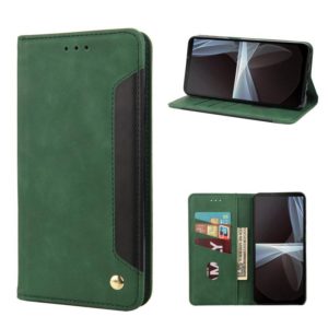 For Sony Xperia 10 IV Skin Feel Splicing Leather Phone Case(Green) (OEM)