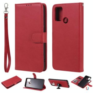 For Huawei Honor 9A 2 in 1 Solid Color Detachable PU Leather Case with Card Slots & Magnetic Holder & Photo Frame & Wallet & Strap(Red) (OEM)