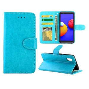 For Galaxy A01 Core/M01 Core Crazy Horse Texture Leather Horizontal Flip Protective Case with Holder & Card Slots & Wallet & Photo Frame(Baby Blue) (OEM)