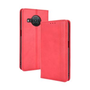 For Nokia X100 / X10 / X20 Magnetic Buckle Retro Texture Leather Phone Case(Red) (OEM)