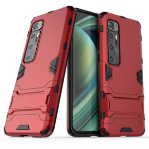 For Xiaomi Mi 10 Ultra PC + TPU Shockproof Protective Case with Invisible Holder(Red) (OEM)
