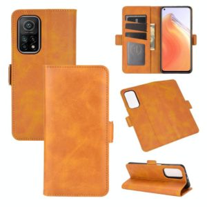 For Xiaomi Mi 10T / 10T Pro Dual-side Magnetic Buckle Horizontal Flip Leather Case with Holder & Card Slots & Wallet(Yellow) (OEM)