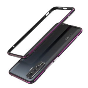 For Vivo X50 & X50 Pro Aluminum Alloy Shockproof Protective Bumper Frame(Black Purple) (OEM)