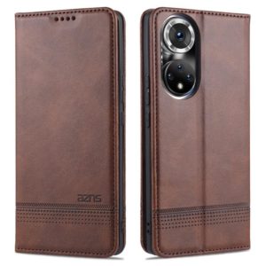 For Honor 50 Pro AZNS Magnetic Calf Texture Horizontal Flip Leather Case with Card Slots & Holder & Wallet(Dark Brown) (AZNS) (OEM)