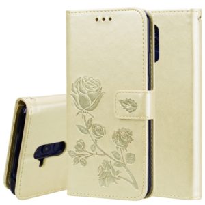 Rose Embossed Horizontal Flip PU Leather Case for Huawei Mate 20 Lite, with Holder & Card Slots & Wallet (Gold) (OEM)