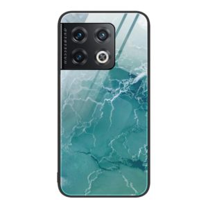 For OnePlus 10 Pro Marble Pattern Glass Protective Phone Case(Green Ocean) (OEM)