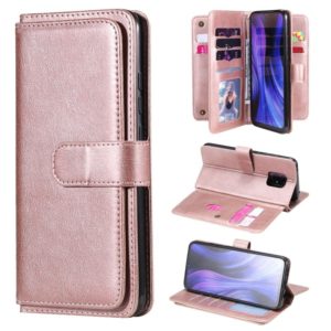 For Xiaomi Redmi 10X 5G / Redmi 10X Pro 5G Multifunctional Magnetic Copper Buckle Horizontal Flip Solid Color Leather Case with 10 Card Slots & Wallet & Holder & Photo Frame(Rose Gold) (OEM)