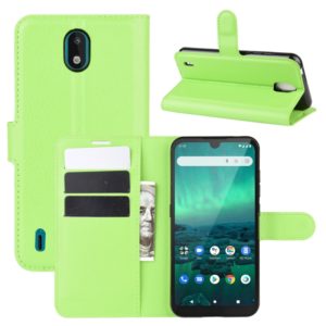 For Nokia 1.3 Litchi Texture Horizontal Flip Protective Case with Holder & Card Slots & Wallet(Green) (OEM)