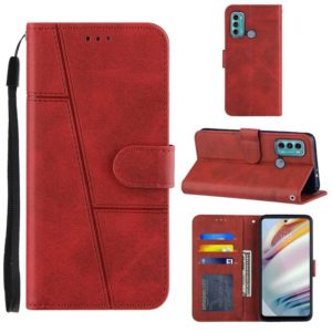 For Motorola Moto G40 / G60 Stitching Calf Texture Buckle Leather Phone Case(Red) (OEM)