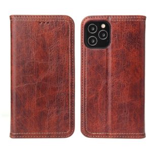 For iPhone 12 / 12 Pro Fierre Shann Retro Tree Bark Texture PU Magnetic Horizontal Flip Leather Case with Holder & Card Slots & Wallet(Red) (FIERRE SHANN) (OEM)