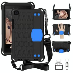 For Galaxy Tab A8.0 T290 / T295（2019） Honeycomb Design EVA + PC Four Corner Anti Falling Flat Protective Shell With Straps(Black+Blue) (OEM)