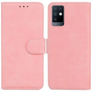 For Infinix Note 10 X693 Skin Feel Pure Color Flip Leather Phone Case(Pink) (OEM)