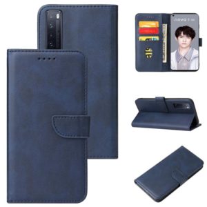 For Huawei nova 7 5G Calf Texture Buckle Horizontal Flip Leather Case with Holder & Card Slots & Wallet(Blue) (OEM)