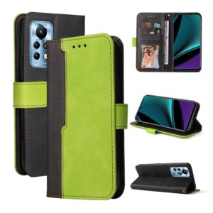 For Infinix Note 11 Pro Stitching-Color Horizontal Flip Leather Case(Green) (OEM)