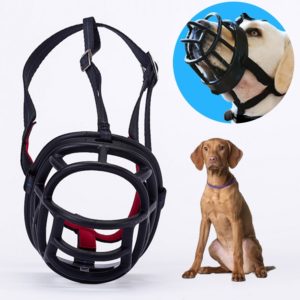 Dog Muzzle Prevent Biting Chewing and Barking Allows Drinking and Panting, Size: 10.3*9.3*12.5cm(Black) (OEM)