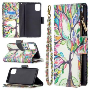 For LG K42 Colored Drawing Pattern Zipper Horizontal Flip Leather Case with Holder & Card Slots & Wallet(Tree) (OEM)