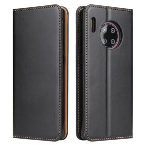 For Huawei Mate 30 Pro Fierre Shann PU Genuine Leather Texture Horizontal Flip Leather Case with Holder & Card Slots & Wallet(Black) (FIERRE SHANN) (OEM)