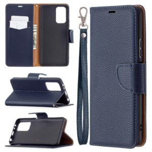 For Xiaomi Redmi Note 10 Pro Litchi Texture Pure Color Horizontal Flip Leather Case with Holder & Card Slots & Wallet & Lanyard(Dark Blue) (OEM)
