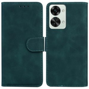For OnePlus Nord 2T Skin Feel Pure Color Flip Leather Phone Case(Green) (OEM)