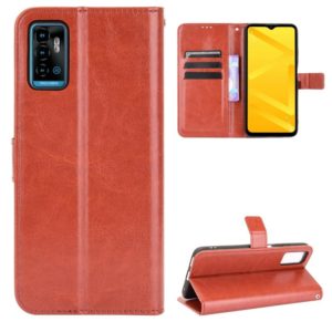 For ZTE Blade A71 Crazy Horse Texture Horizontal Flip Leather Case with Holder & Card Slots & Lanyard(Brown) (OEM)