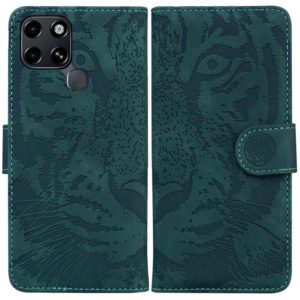 For Infinix Smart 6 Tiger Embossing Pattern Horizontal Flip Leather Phone Case(Green) (OEM)